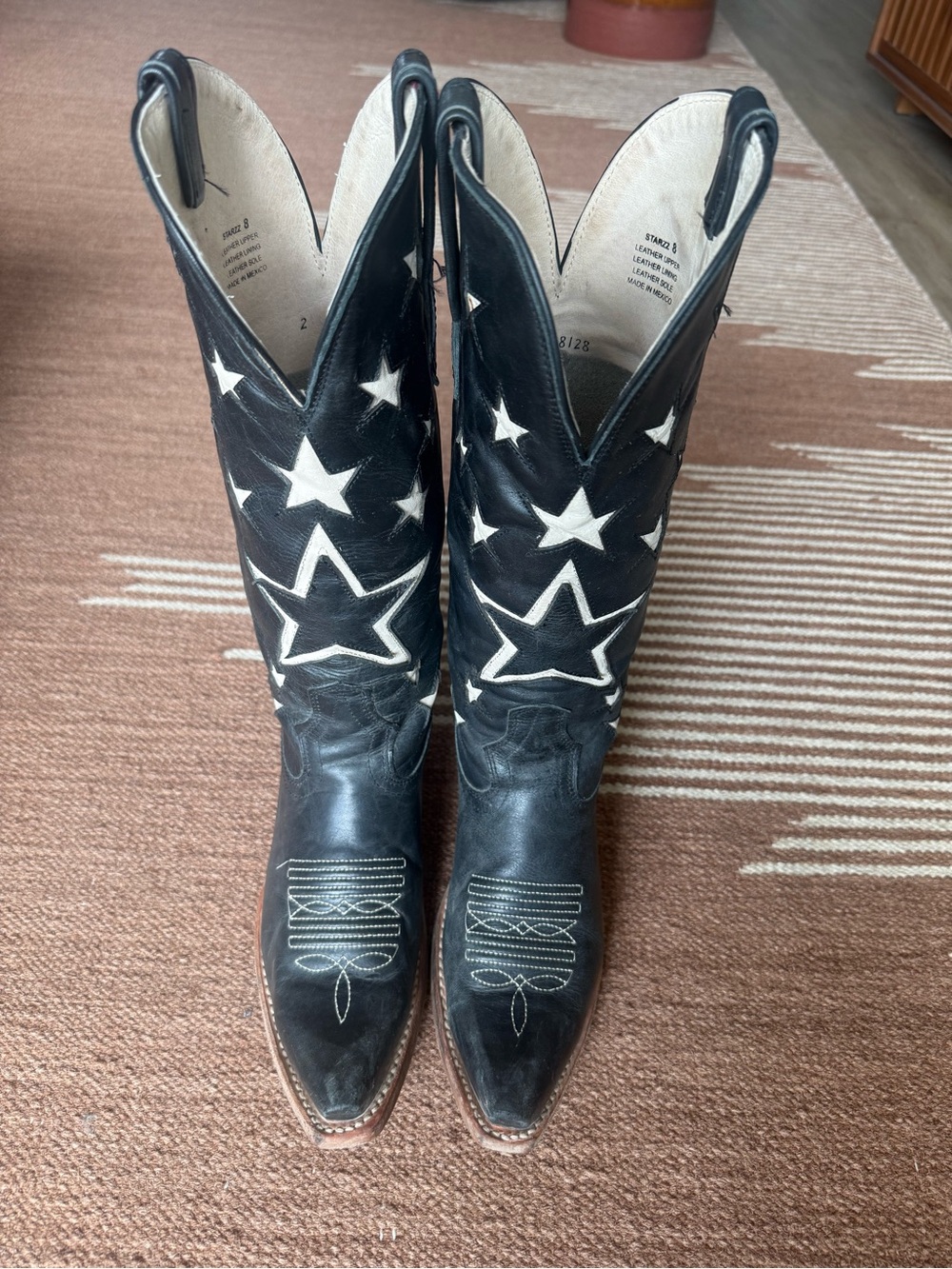 Freebird Starzz Black Multi Star Embroidered Cowboy Boots Size 8